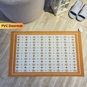 Elegant Floral PVC Doormat - Stain-Resistant